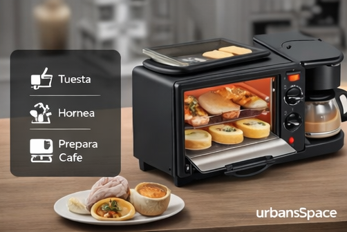 Horno Eléctrico 3 En 1 Cafetera Tostador